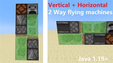 Vertical Horizontal 2 Way Flying Machines Minecraft Java Edition 1