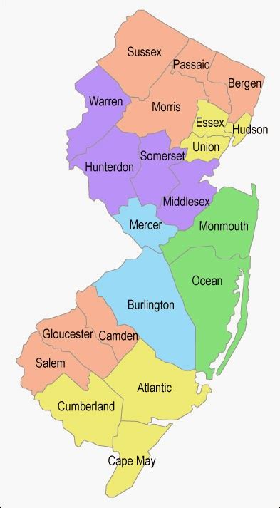 State Map Of New Jersey