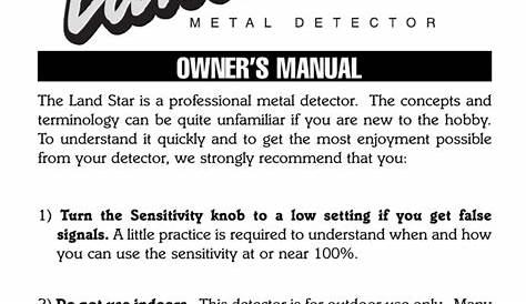 Bounty Hunter Metal Detectors Manuals