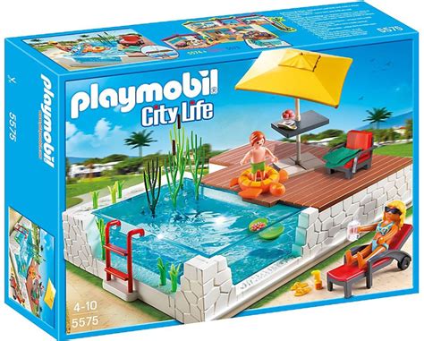 Playmobil City Life Swimming Pool With Terrace Set 5575 Toywiz