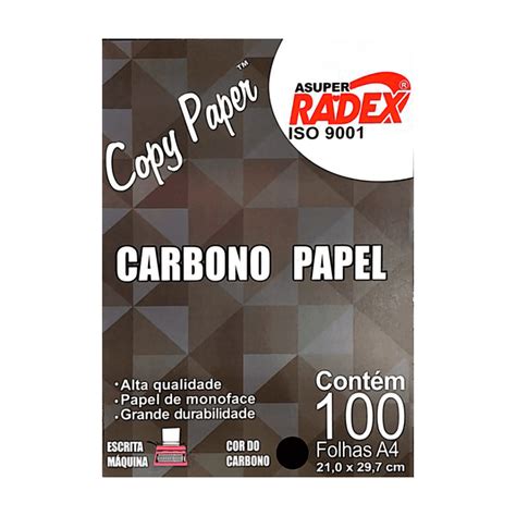 Papel Carbono A4 Preto 100 Folhas Radex