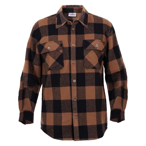 Rothco® Mens Buffalo Plaid Flannel Long Sleeve Shirt