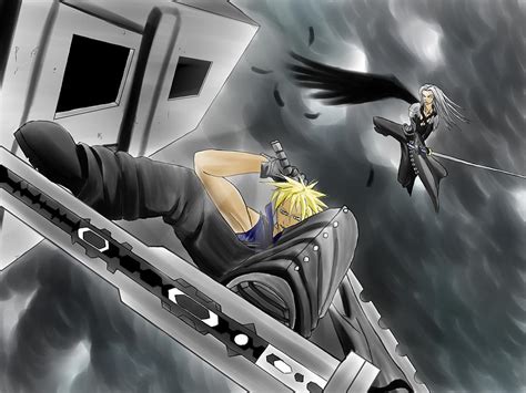 Final Fantasy 7 Cloud Vs Sephiroth Painting By Stefano Ukandu Fine