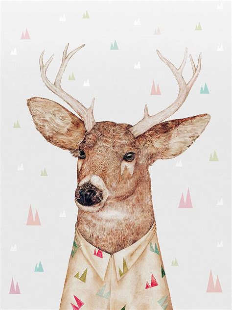 Trendy And Funky Animal Illustrations Deer Illustration Deer Art