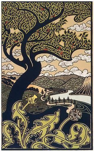 Art Nouveau Illustration Art Art Nouveau Tree