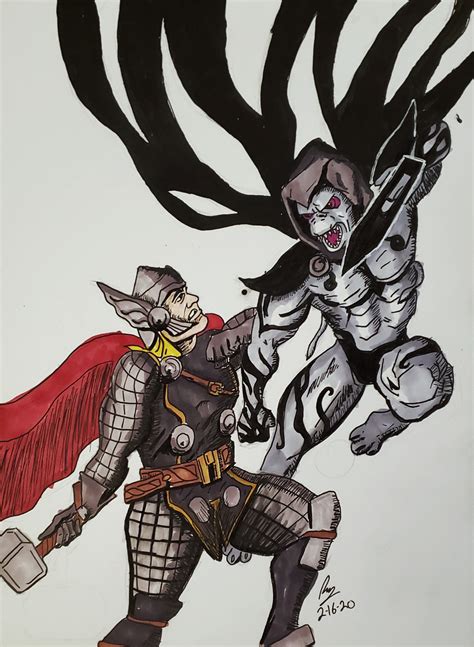 siamo l'elemento umano nella macchina. rosario (sf), argentina 🇦🇷. I drew Thor vs Gorr the God Butcher : comicbooks