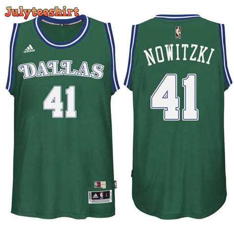 Dallas Mavericks Dirk Nowitzki Green Throwback Jersey Julyteeshirt