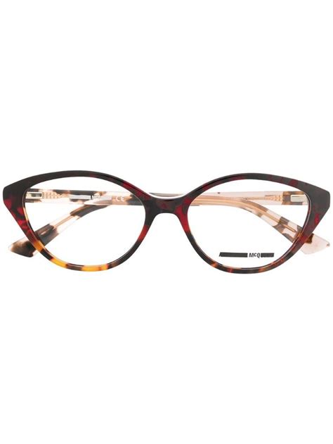 mcq by alexander mcqueen cat eye ombré tortoise glasses in black modesens designer glasses