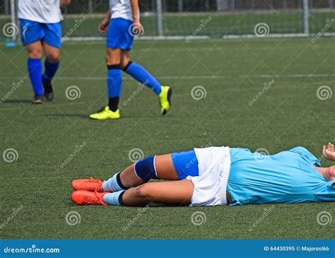 Injury On The Womens Soccer Match Stock Photo Image 64430395