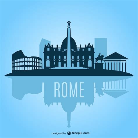 Rom Stadtbild Silhouette Kostenlose Vektor