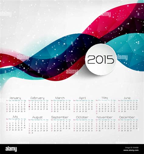 2015 Year Calendar Vector Illustration Eps 10 Stock Vector Image