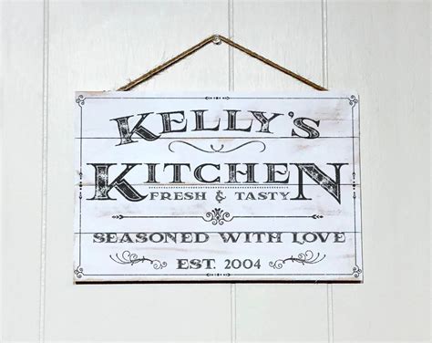 Personalized Kitchen Sign Rustic Kitchen Decor Custom Kitchen Sign