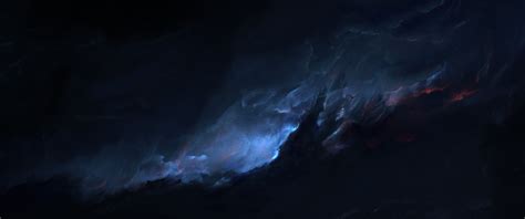 Wallpaper Night Blue Ultrawide Atmosphere Darkness Screenshot