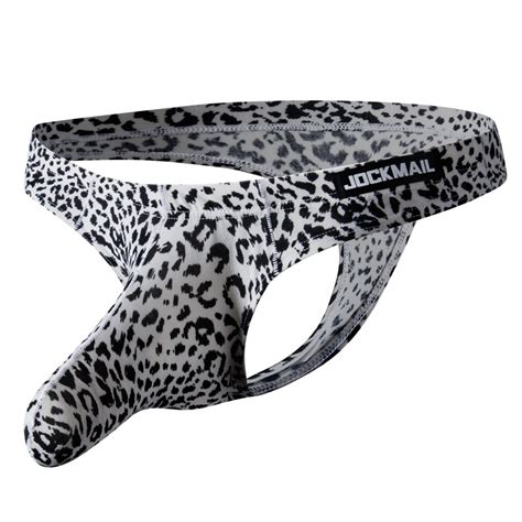 Jockmail Men S Underwear Thong Sexy Leopard Print Single Thong