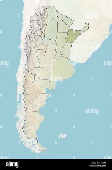 Argentina And The Province Of Corrientes Relief Map Stock Photo Alamy