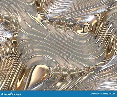 Soothing Liquid Flowing Metal Abstract Background Stock Illustration