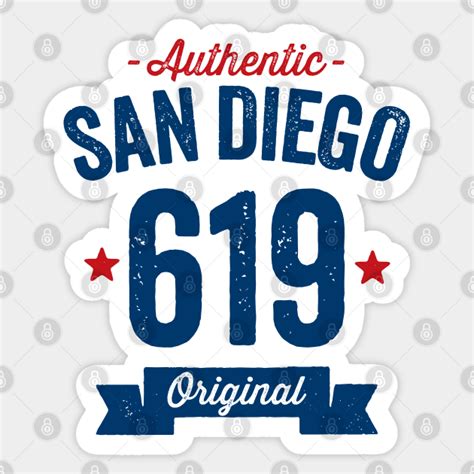 Authentic San Diego 619 Area Code San Diego Sticker Teepublic