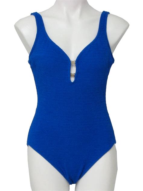 70s Retro Swimsuit Swimwear 70s Cole Of California Womens Royal Blue Polyester And Spandex