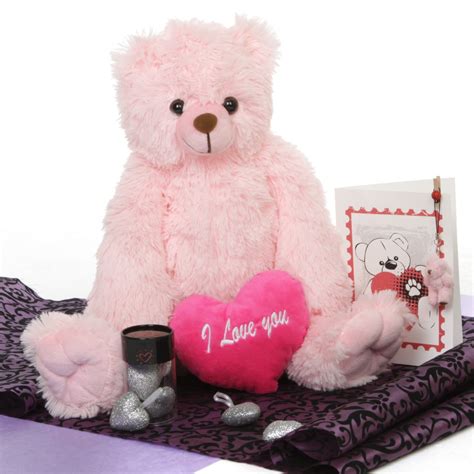 Gimme Some Lovin Bear Hug Care Package Featuring 18 Darling Heart Tubs Pink Valentines Day
