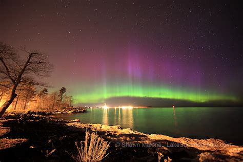 Aurora Borealis Northern Lights In The Upper Peninsula Of
