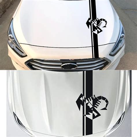 racing stripes vinyl decal sticker car hood scorpion graphic decals black universal 130x28cm