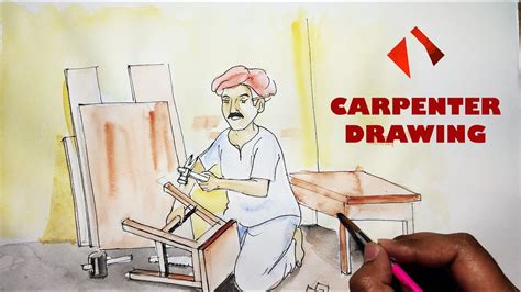 How To Draw Carpenter Drawing Commercial Drawing Easy Youtube
