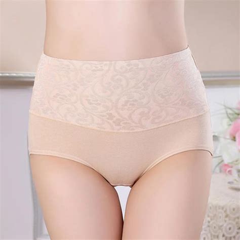 Jacquard Cotton Panties High Rise Shaping Brief Underwear