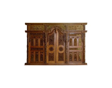 Wooden Traditional Javanese Carving Doors Gebyok Surya Java