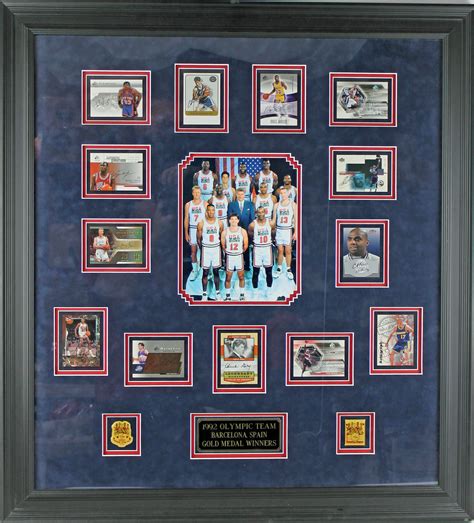 This was the first mainstream set issued for the usa basketball squad, there would be sets issued periodically for nearly a decade afterwords for every usab. Lot Detail - 1992 Olympic Basketball "Dream Team" Signed Insert Cards in Custom Framed Display