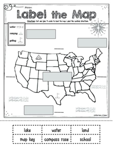 This music worksheet asks kids to draw a line to match each woodwind instrument name with its picture including a flute, clarinet, oboe and saxophone. Mapping: Label It! First Grade and Kindergarten Social Studies | TpT