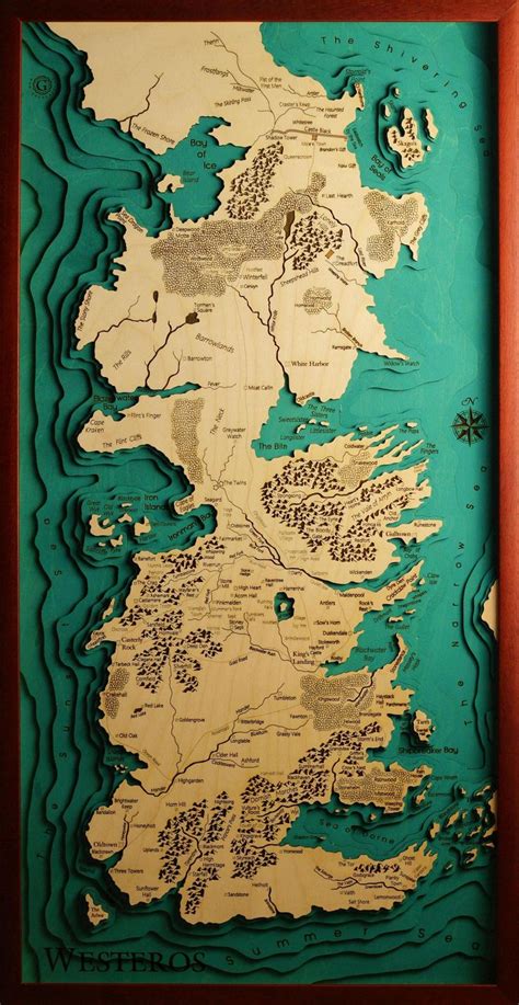 Westeros Game Of Thrones Wood Chart Map Laser Cut Mappe Immagini