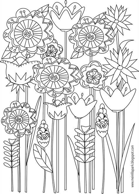 Free Printable Floral Coloring Page Ausdruckbare Malseite Freebie