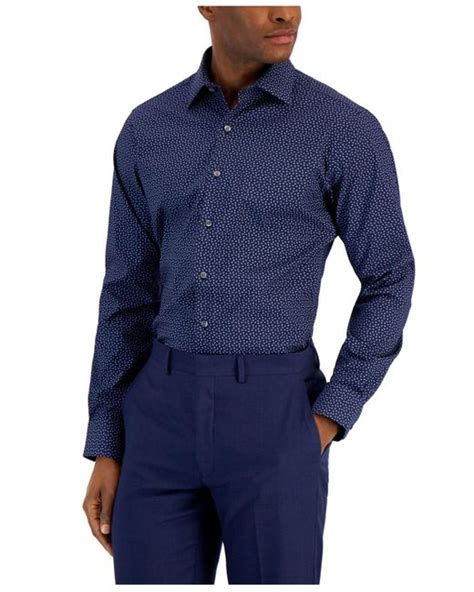 Alfani Cotton Slim Fit 2 Way Stretch Stain Resistant Dress Shirt
