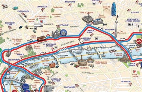 Map Of London Sightseeing Pdf Tour Bus Maps Mapping London 676 X 441