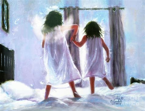 Two Sisters Angel Sister Painting By Vickie Wade Fine Art America
