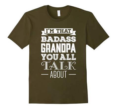 Mens Badass Grandpa T Shirt Funny T Shirt