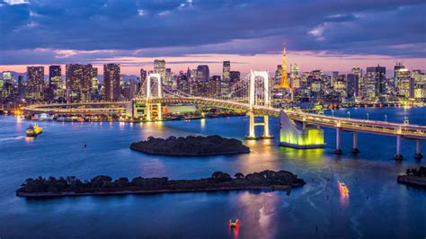 Rainbow Bridge Tokyo Japan Uhd 4k Wallpaper