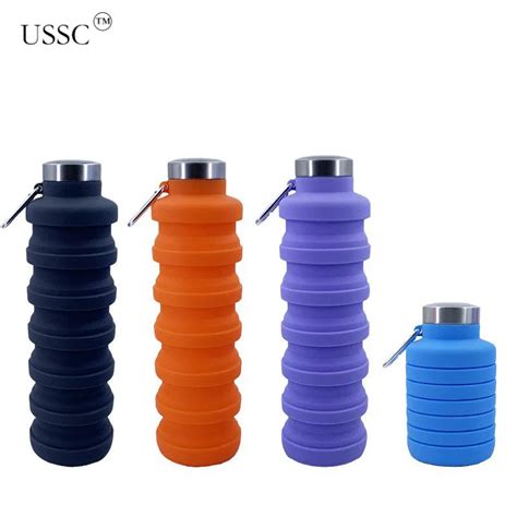 Ussc Grande Capacidade De Silicone Esportes Chaleira Ao Ar Livre