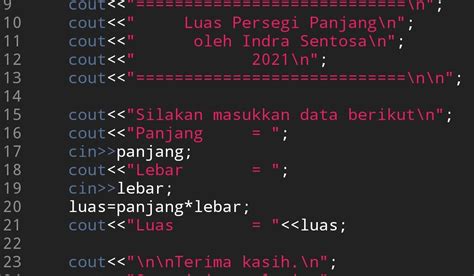 Membuat Aplikasi Kalkulator Luas Persegi Panjang Dengan C