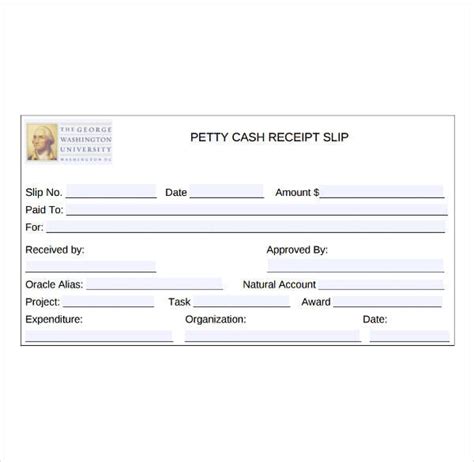 Petty Cash Receipt Template Printable Samples Vrogue Co