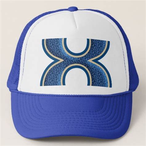 Blue Letter X Monogram Trucker Hat Trucker Hat Hats
