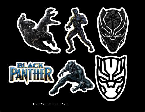 Black Panther Sticker Pack Laminated Vinyl Waterproof Stickers Etsy