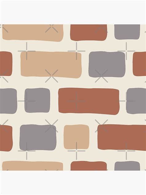 Rustic Bricks Pattern 2 Cream Coloured Background Poster By