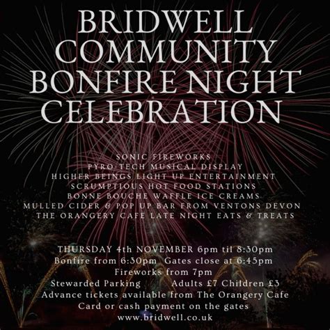 Bridwell Community Bonfire Night Celebration Visit Mid Devon