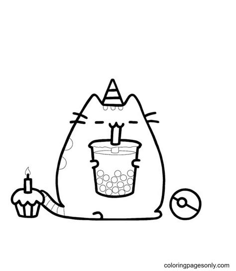 Pusheen Ice Cream Coloring Pages