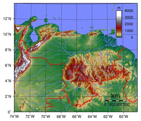 Detailed Venezuela Physical Map Detailed Physical Map Of Venezuela