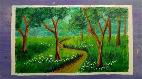How To Paint Forestforest Pathway Painting Youtube