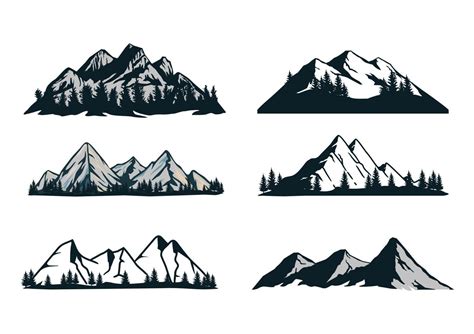 Collection Of Hand Drawn And Mountain Template Illustrations 6771327