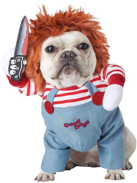 Deadly Doll Dog Costumes Scary Dog Clothes Halloween Cosplay Chucky