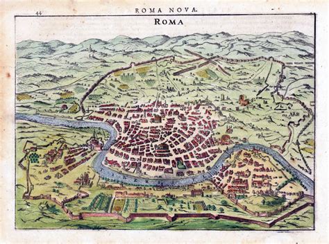 Detailed Antique Map Of Rome City Rome City Detailed Antique Map